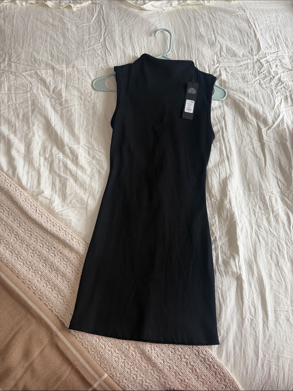 Black Sleeveless Ribbed Dress - NEW